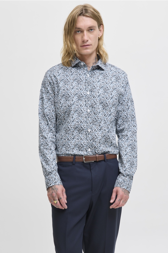 JPRBLABLACKPOOL STRETCH AOP LS SHIR 12284126 Goblin Blue